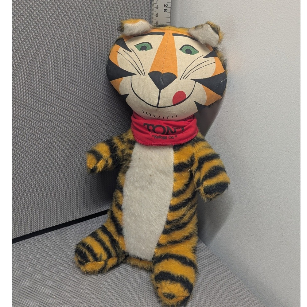 Vintage 1970s Kellogg's Tony the Tiger Plush 10" Stuffed Animal Cereal Mascot